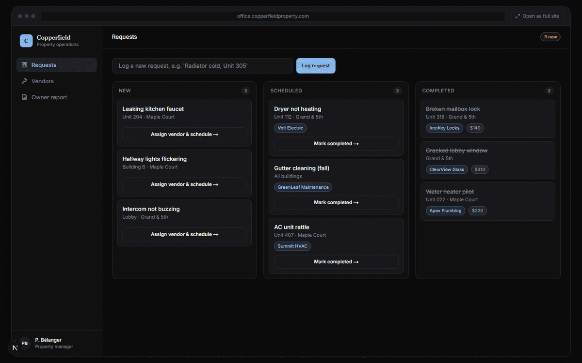 Copperfield Back Office preview